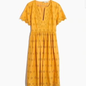 Bnwt Madewell Scalloped Eyelet Midi Dress